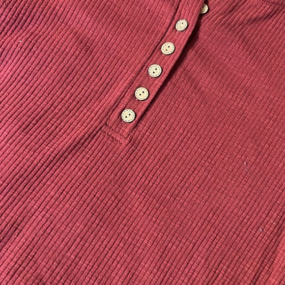 Kancystore Maroon Lace Sleeve Long Sleeve Top - Picture 5 of 12